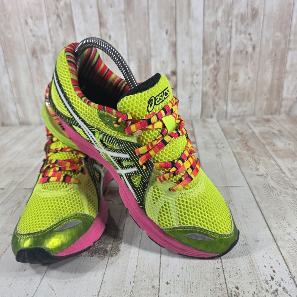 ASICS Gel Noosa Tri 9 Neon Yellow Pink Green Running Shoes T480N Womens 8.5 - Picture 8 of 8